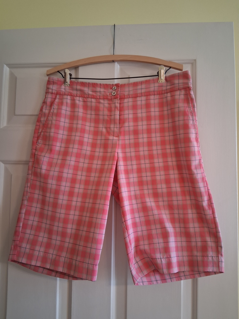 Izod Pink Plaid Bermuda Shorts 8M